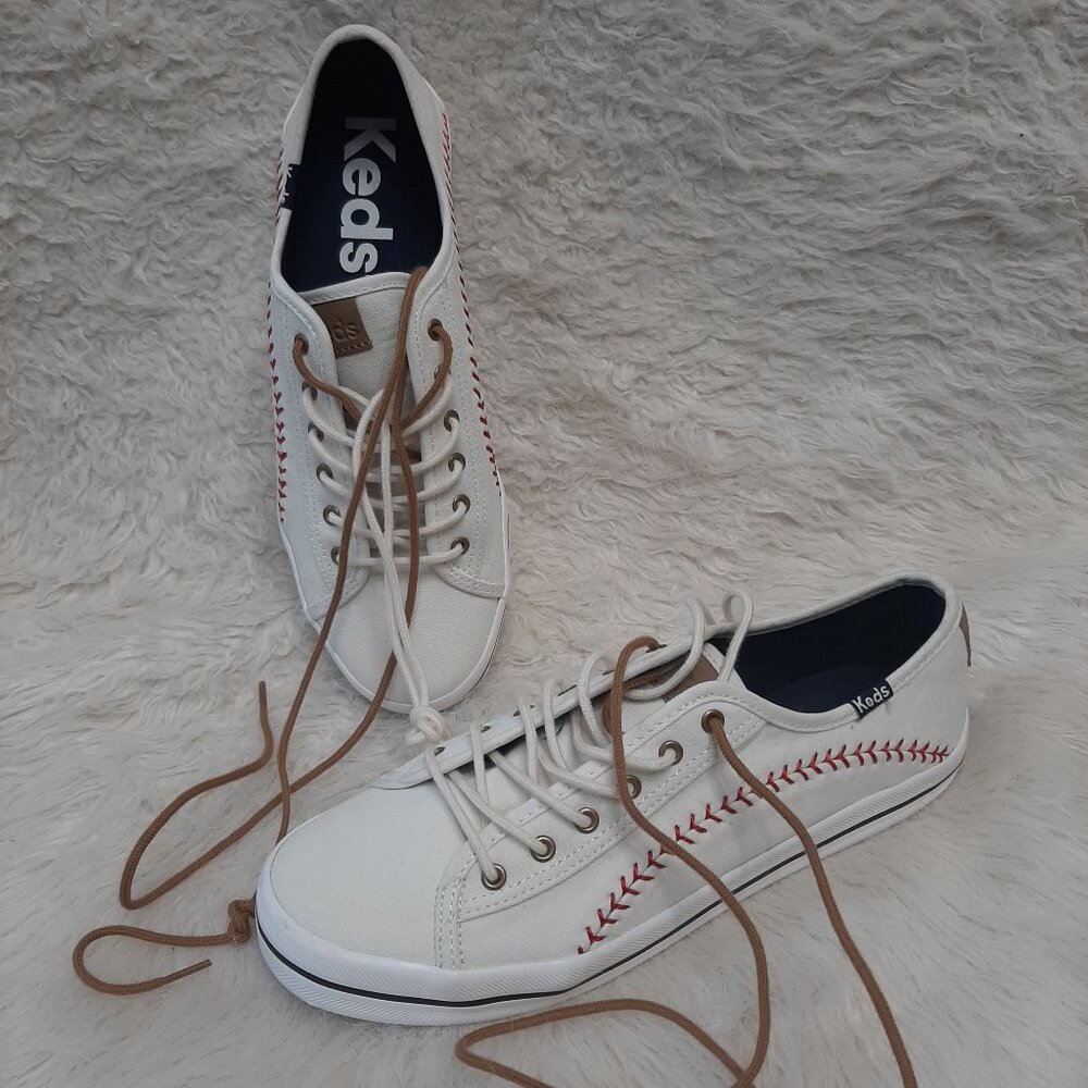 Keds Women's Kickstart Pennant Baseball Stitch Double Shoeslace Sneaker US 9M